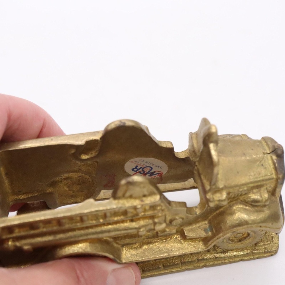 MSR Imports 4.5" Brass Firetruck Desk Stapler & Tape Dispenser Vintage 1993 - Picture 8 of 16